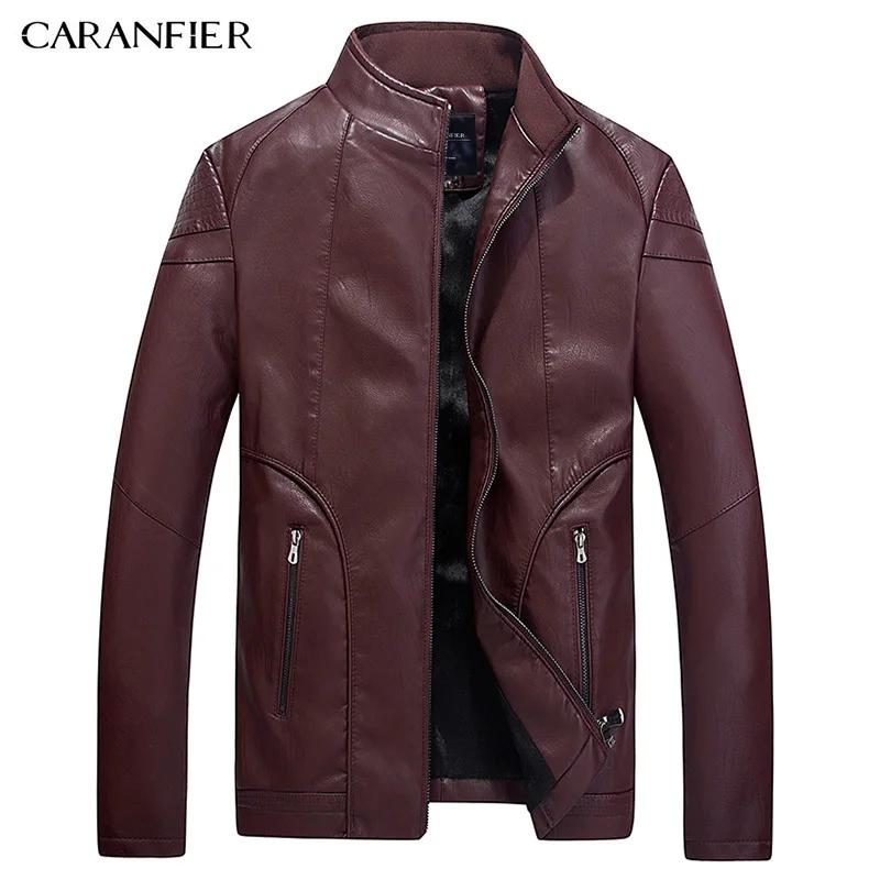 CARANFIER 2025 mode hiver Silm veste en cuir hommes de haute qualité PU décontracté Biker manteau pilote Jaqueta