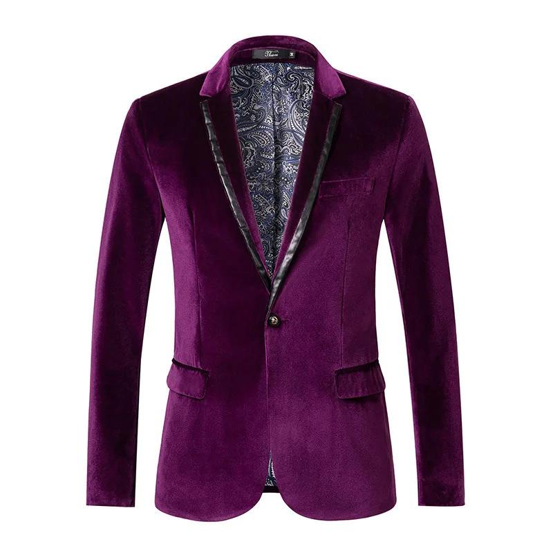 Veste de costume en velours pour hommes