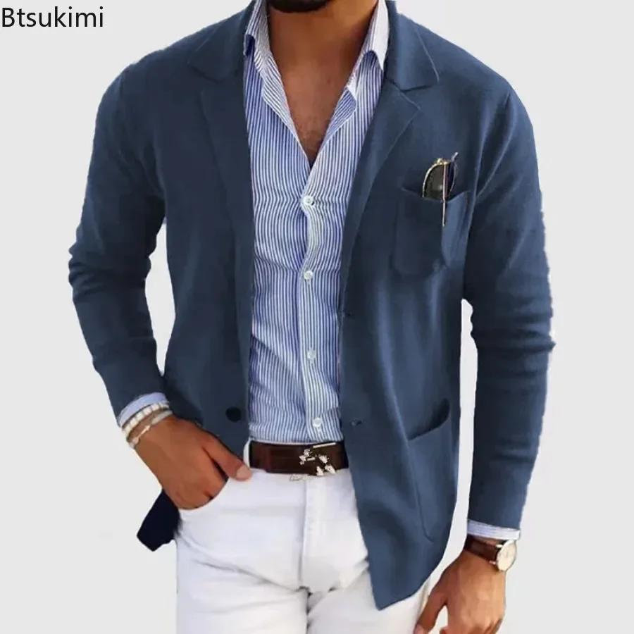 Nouveauté 2026 : Vestes Blazer Homme Tendance Coupe Slim Unie Simple Boutonnage – Manteaux de Costume Décontractés pour Affaires et Mariages
