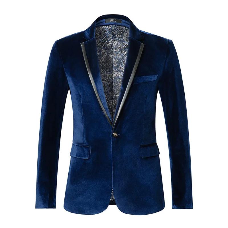 Veste de costume en velours pour hommes