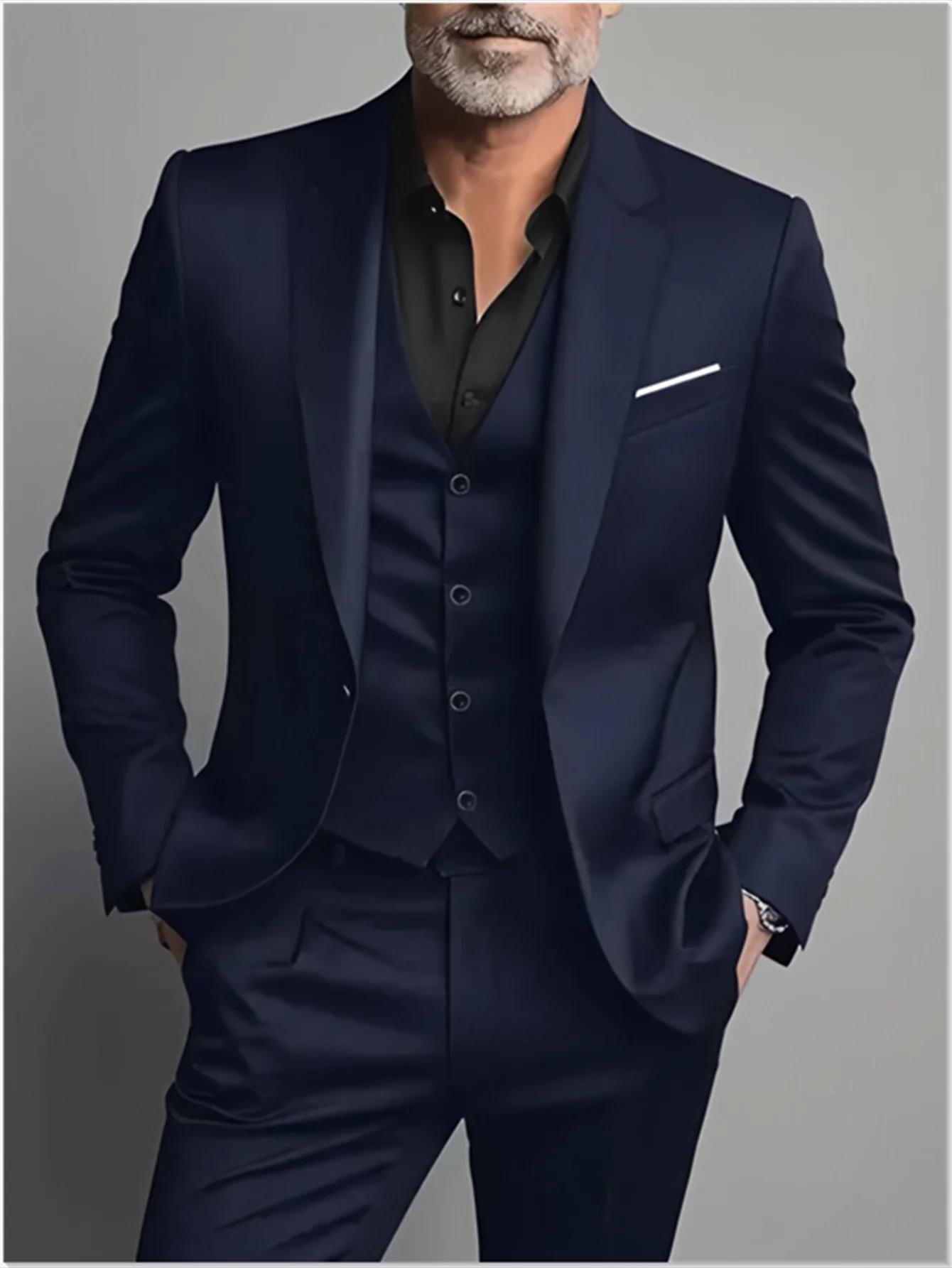 Ensembles de costumes élégants pour hommes - Ensemble de smoking coupe cintrée pour mariages et occasions formelles