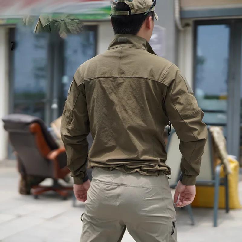 Veste tactique verte crocodile en nylon à peau d'orange