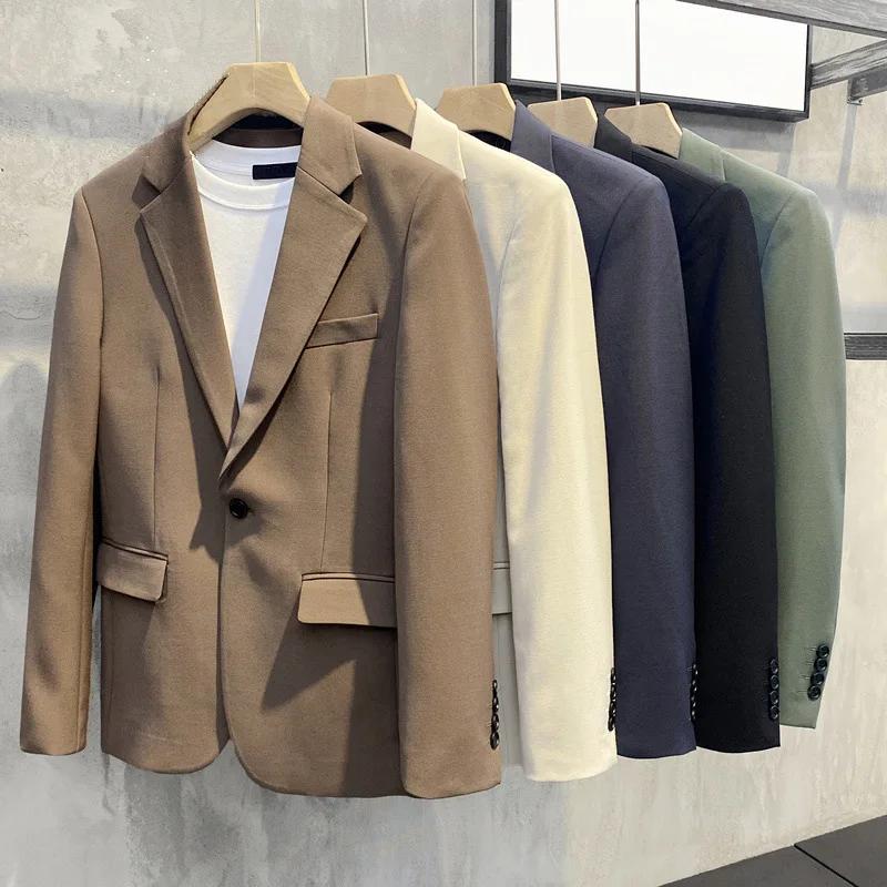 Veste de costume décontractée tombante pour hommes au printemps et en automne