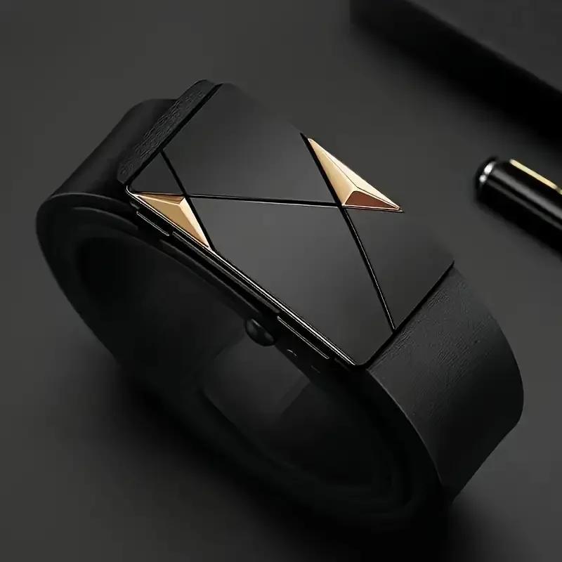 Ceinture élégante en cuir PU pour hommes – Ceintures à la mode pour la vie quotidienne