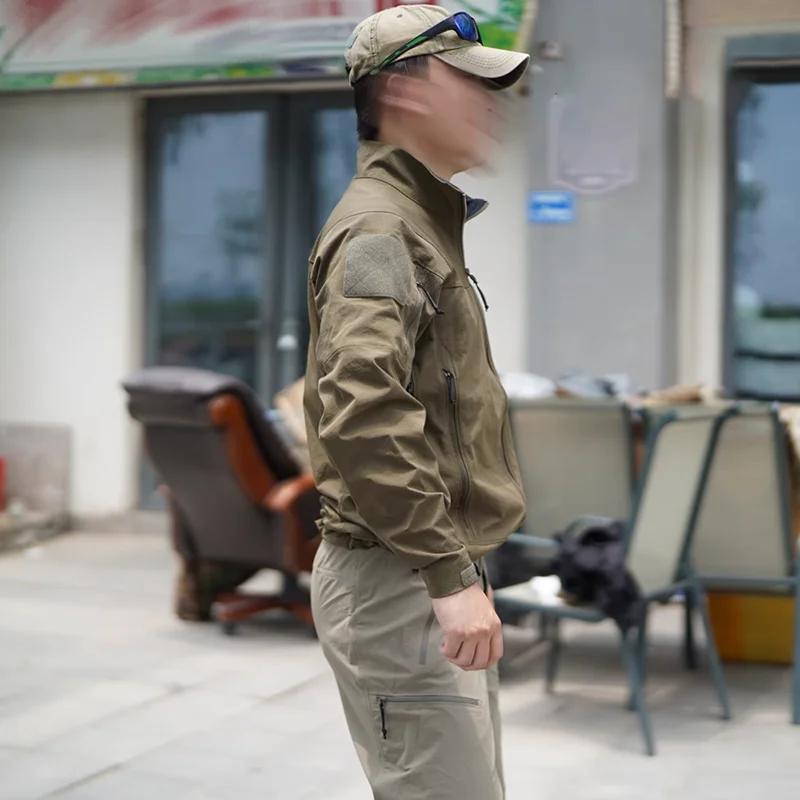 Veste tactique verte crocodile en nylon à peau d'orange