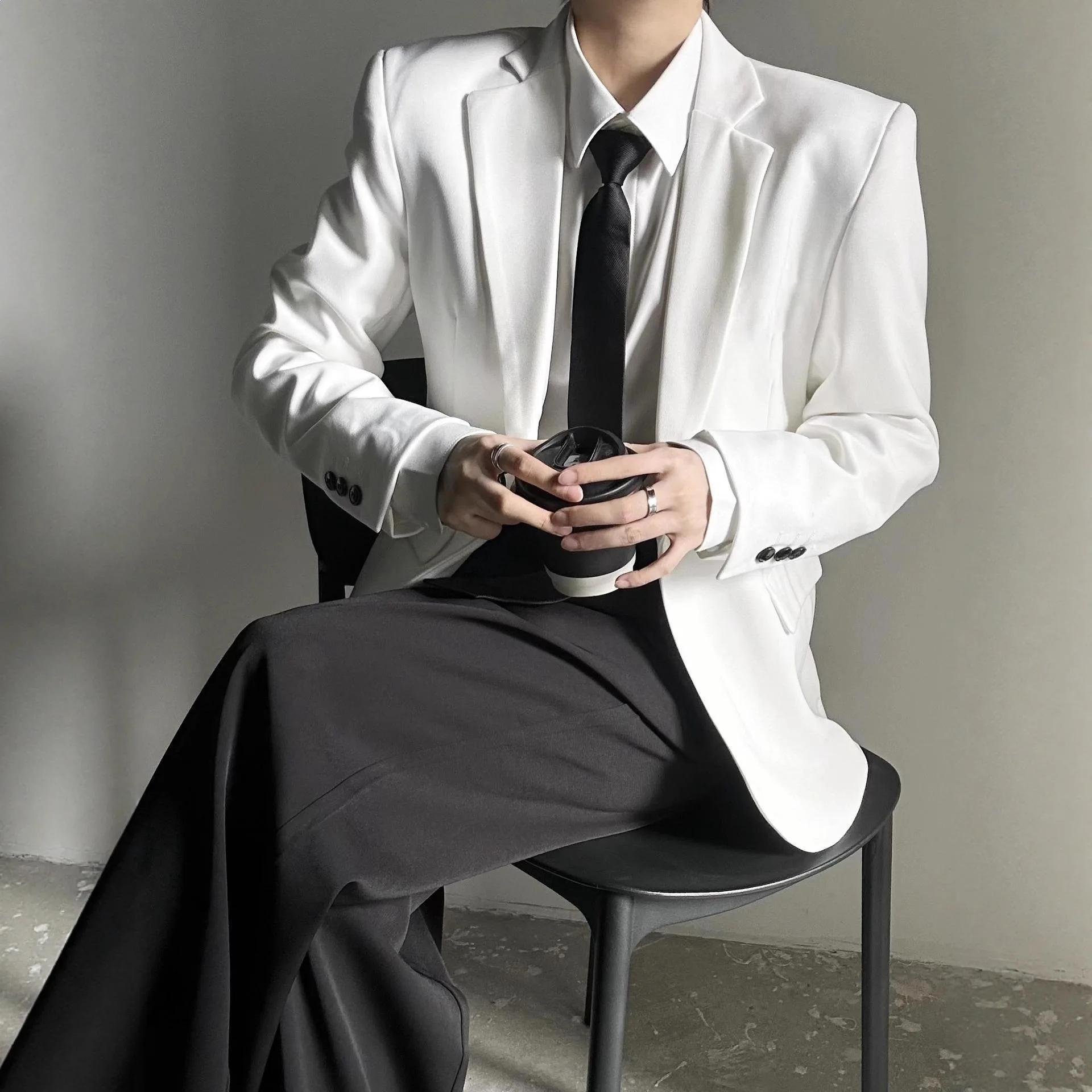 Veste de costume décontractée blanche pour homme