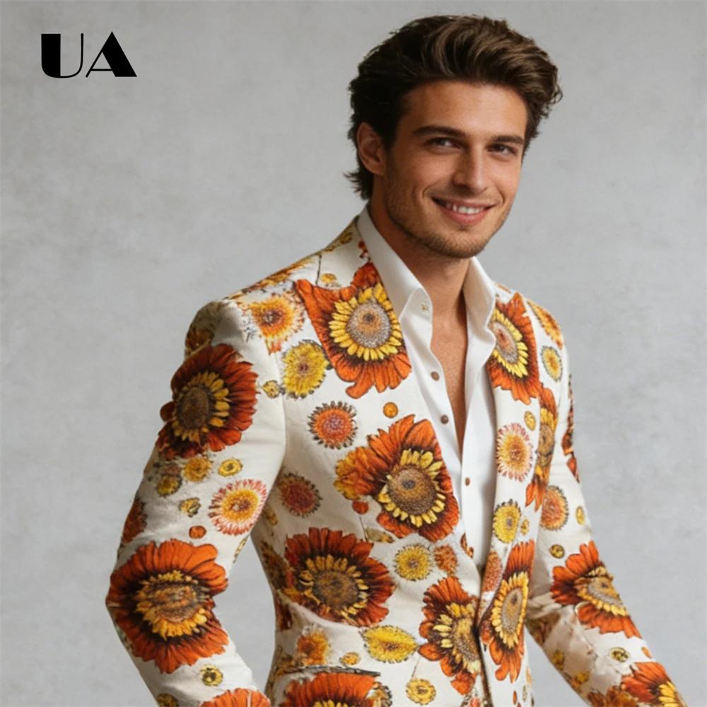 Ensemble de costume 2 pièces tournesol pour hommes