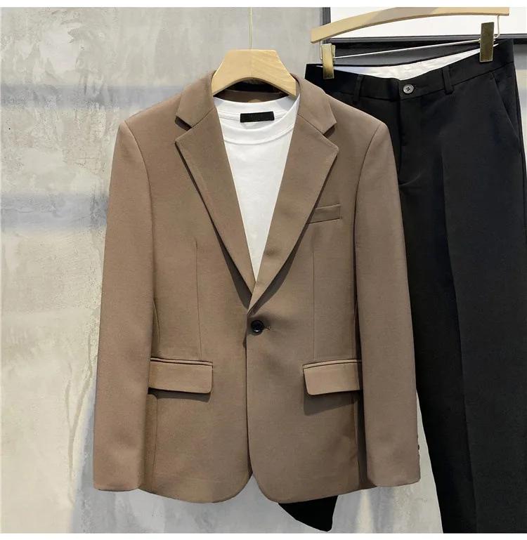 Veste de costume décontractée tombante pour hommes au printemps et en automne