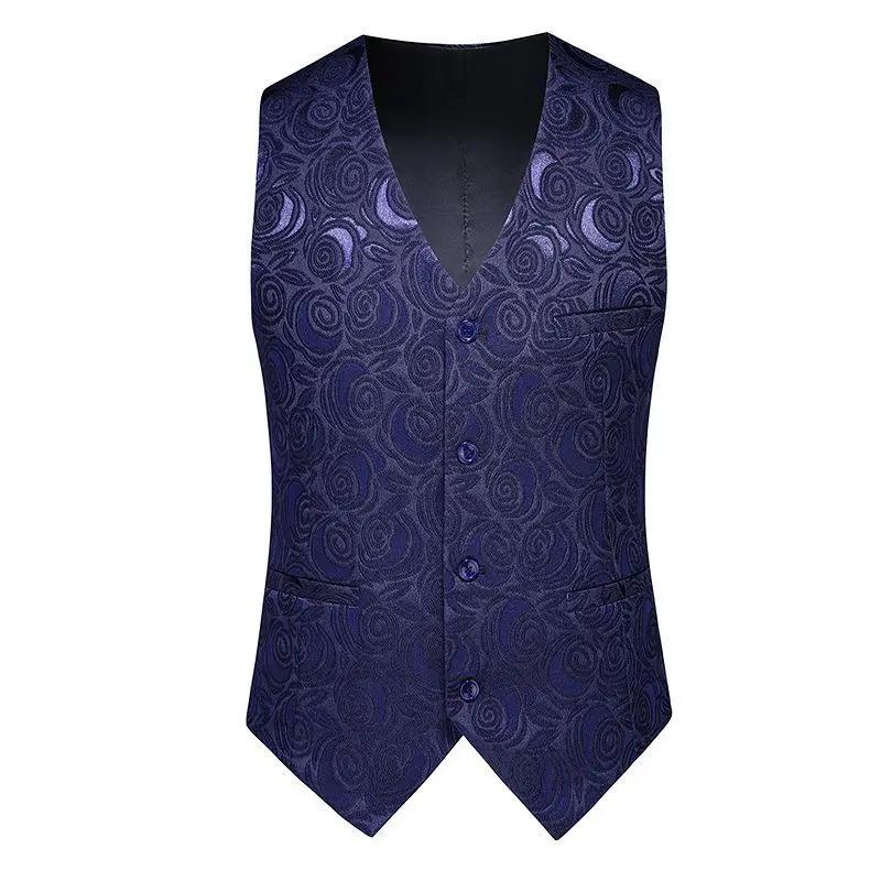 Gilet de costume brodé Jacquard pour hommes