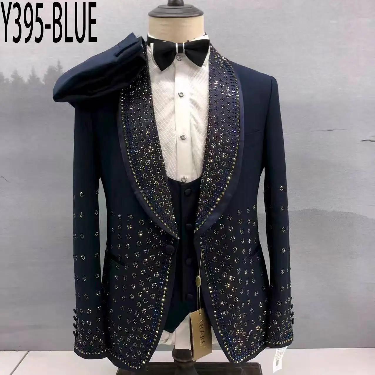 Ensemble de costumes de luxe brillants pour hommes