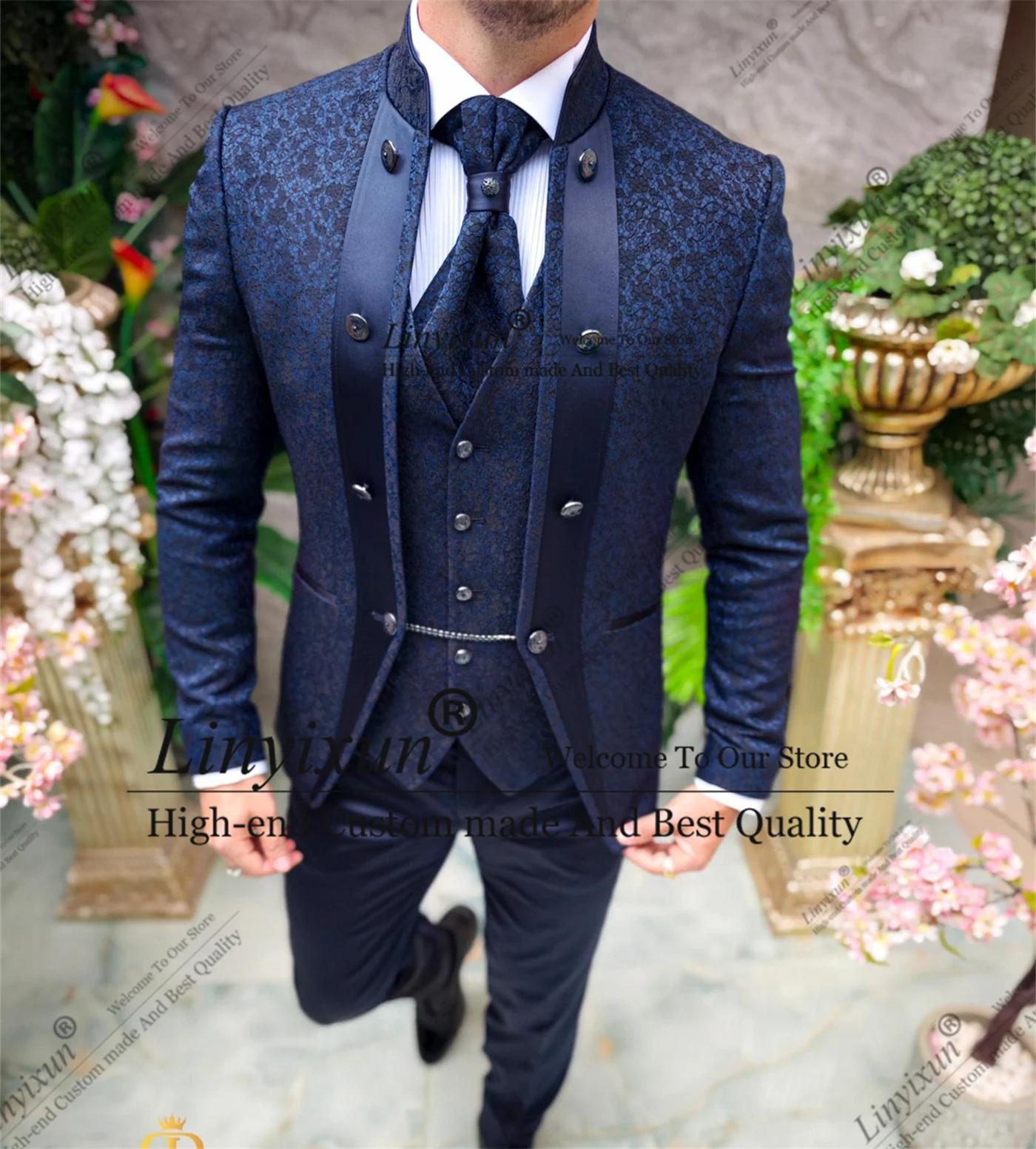 Costumes de mariage jacquard indépendants pour hommes