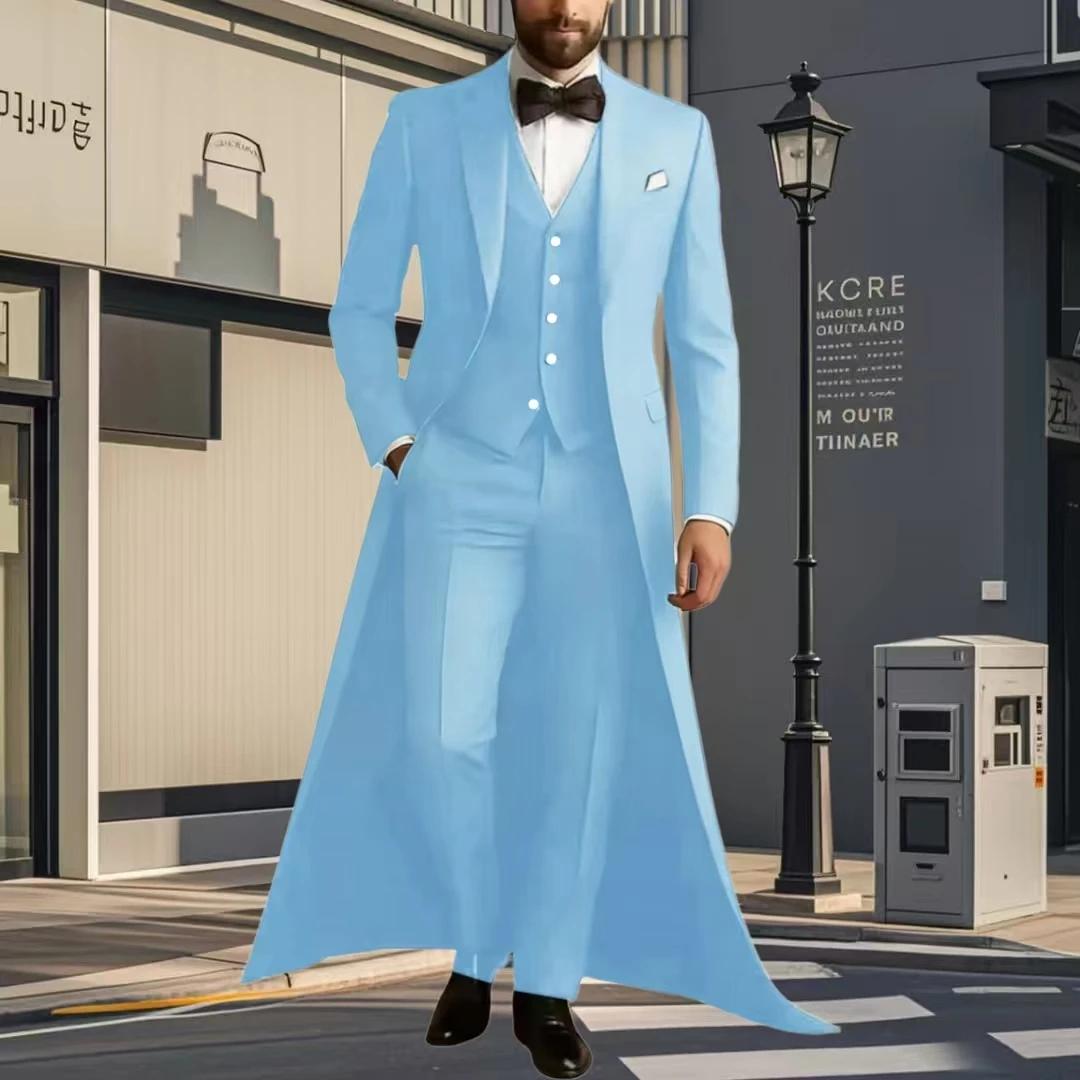 Costume Homme 3 Pièces de Mariage et Cérémonie : Veste Longue