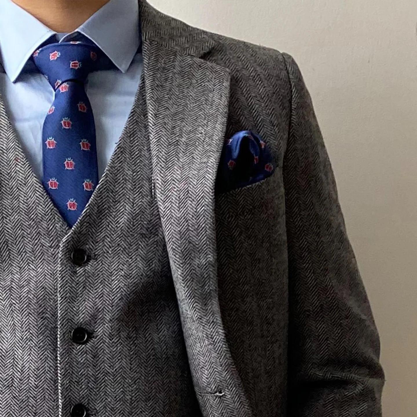 Nouvel ensemble de costume grande taille pour hommes avec motif à chevrons