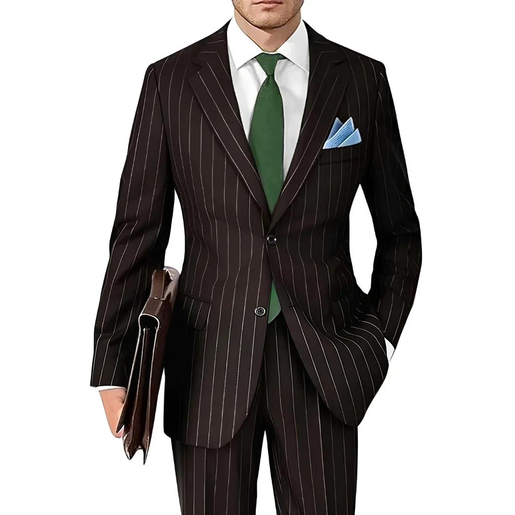 Ensemble de costume pour homme avec motif rayé