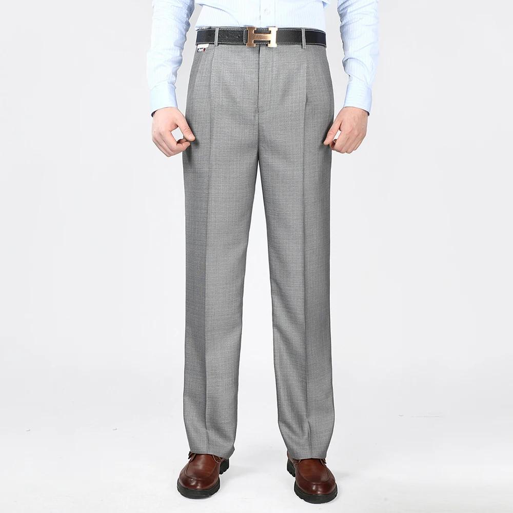 Pantalon de costume noir résistant aux rides pour hommes