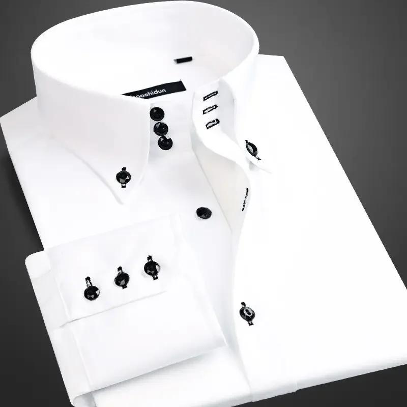 Chemise blanche classique pour hommes pour les occasions formelles ou décontractées