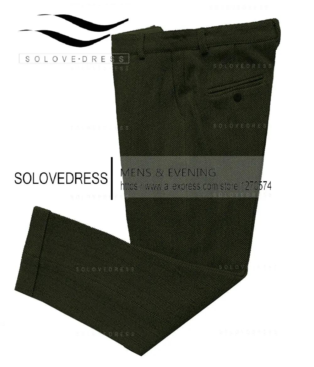 FJWool-Costume en tweed à chevrons pour hommes