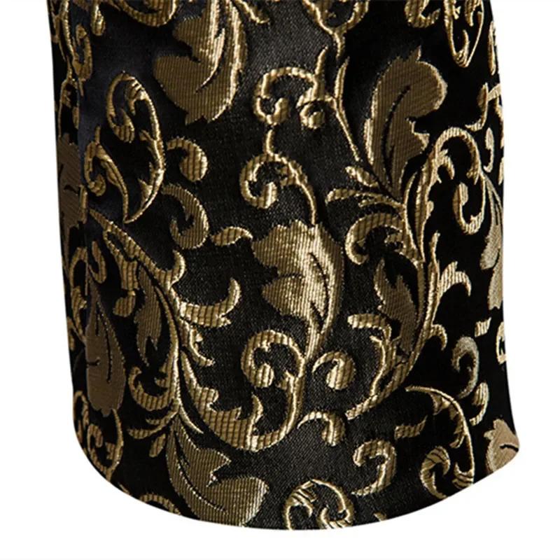 Costume Jacquard Doré pour Homme – Veste Ample Luxueuse pour Affaires