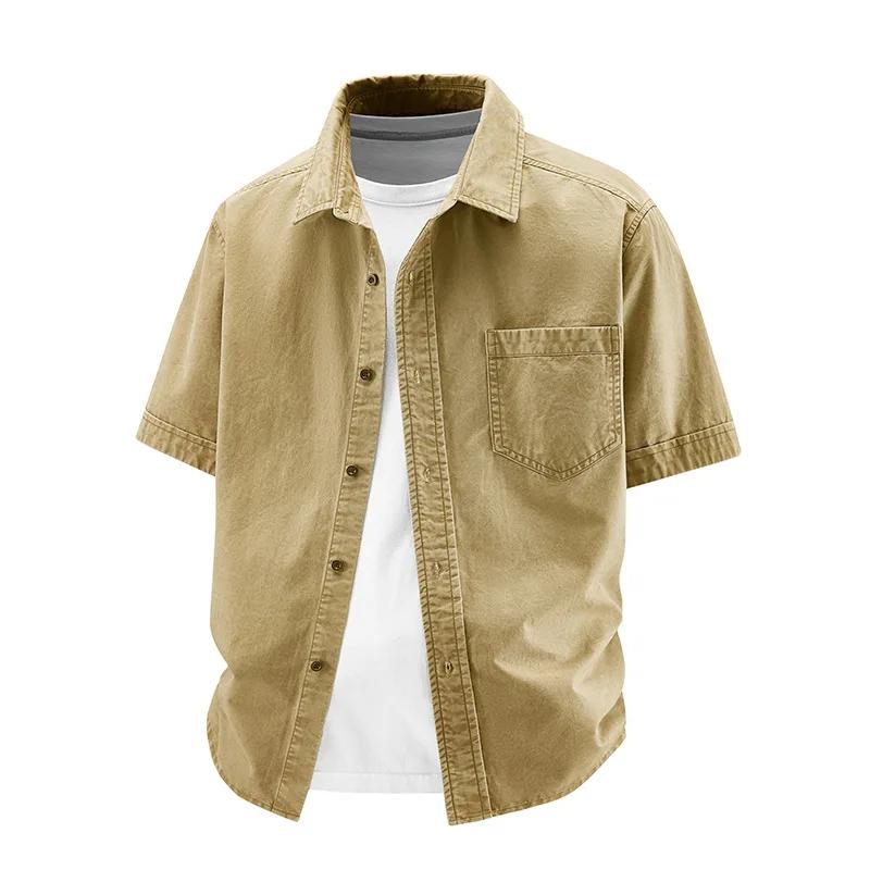Chemise pour homme en coton lavé