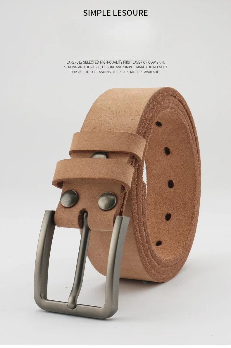 Ceinture en cuir pour hommes fabriquée en véritable peau de vache entière