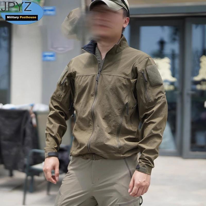 Veste tactique verte crocodile en nylon à peau d'orange