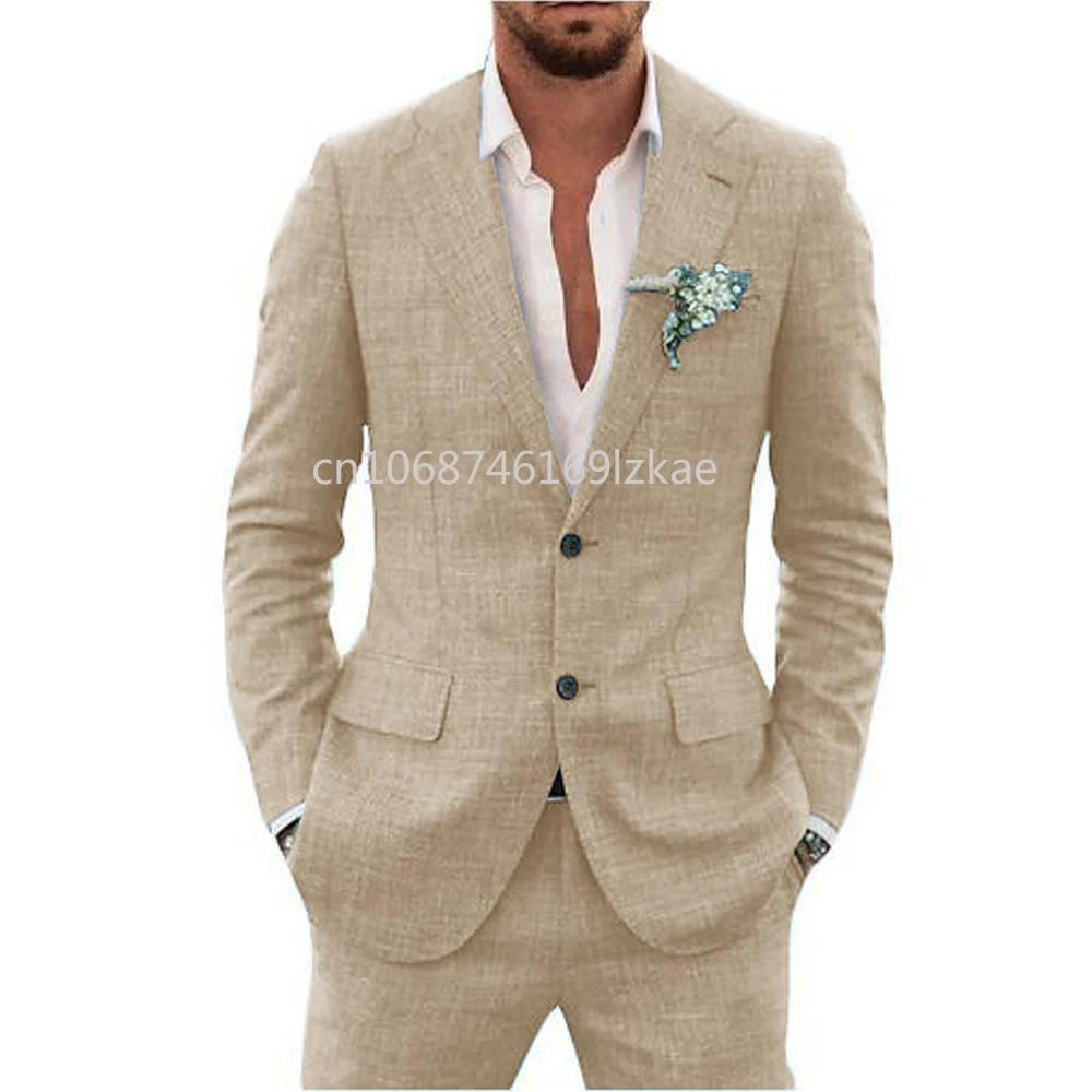 Costume en tissu de lin pour hommes