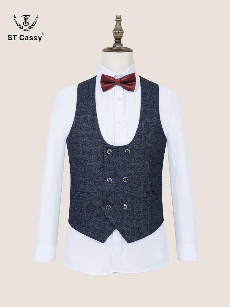 ST Cassy costume de marié de mariage (veste + gilet + pantalon)