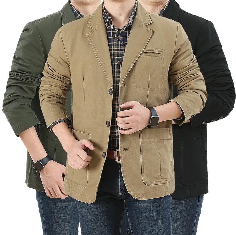 Veste de costume en toile de coton pour hommes