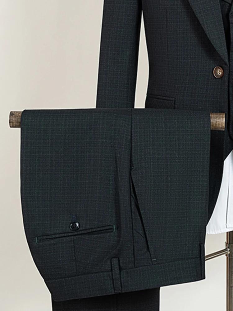Nouveau costume homme vert foncé slim fit à un bouton