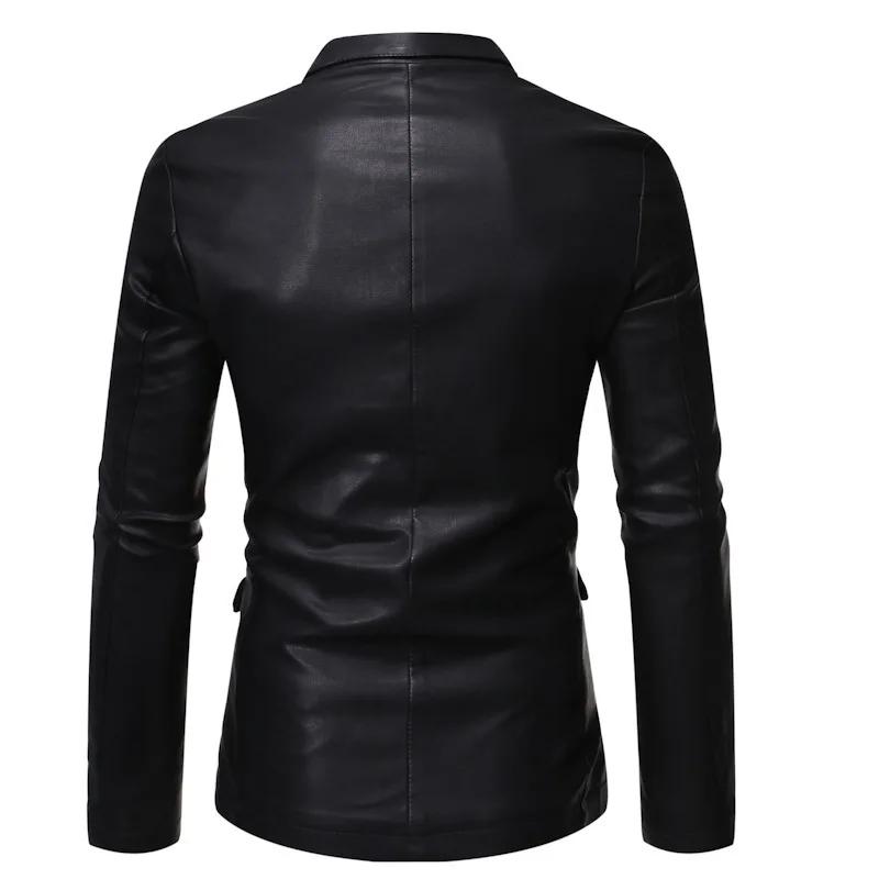 Veste en cuir élégante et décontractée pour homme