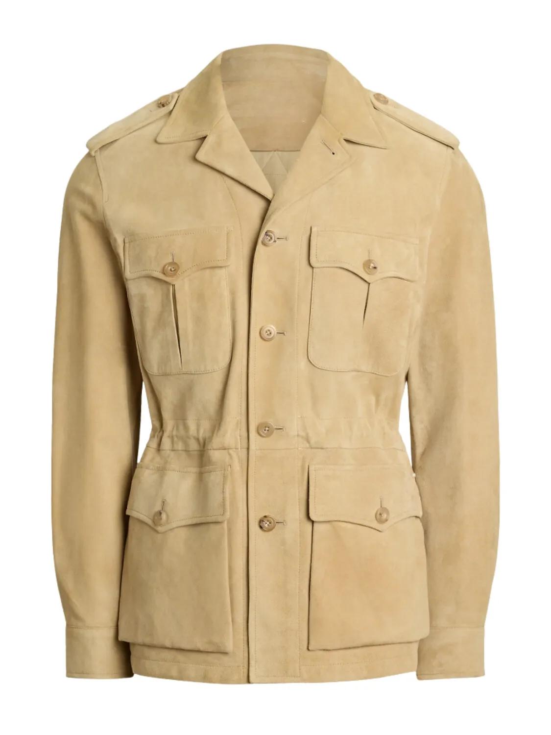 Veste de chasse en daim de haute qualité pour hommes d'affaires polyvalent Senior luxe manteau italien haut à revers