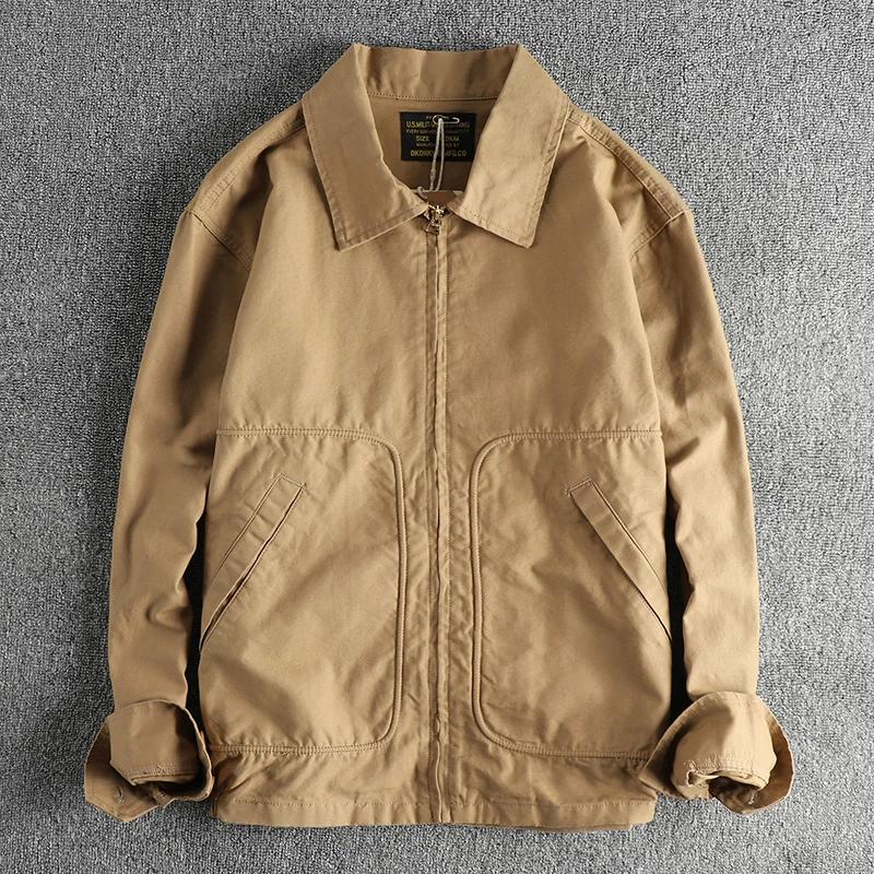 Veste en Jean Délavé de Style Militaire Rétro pour Homme