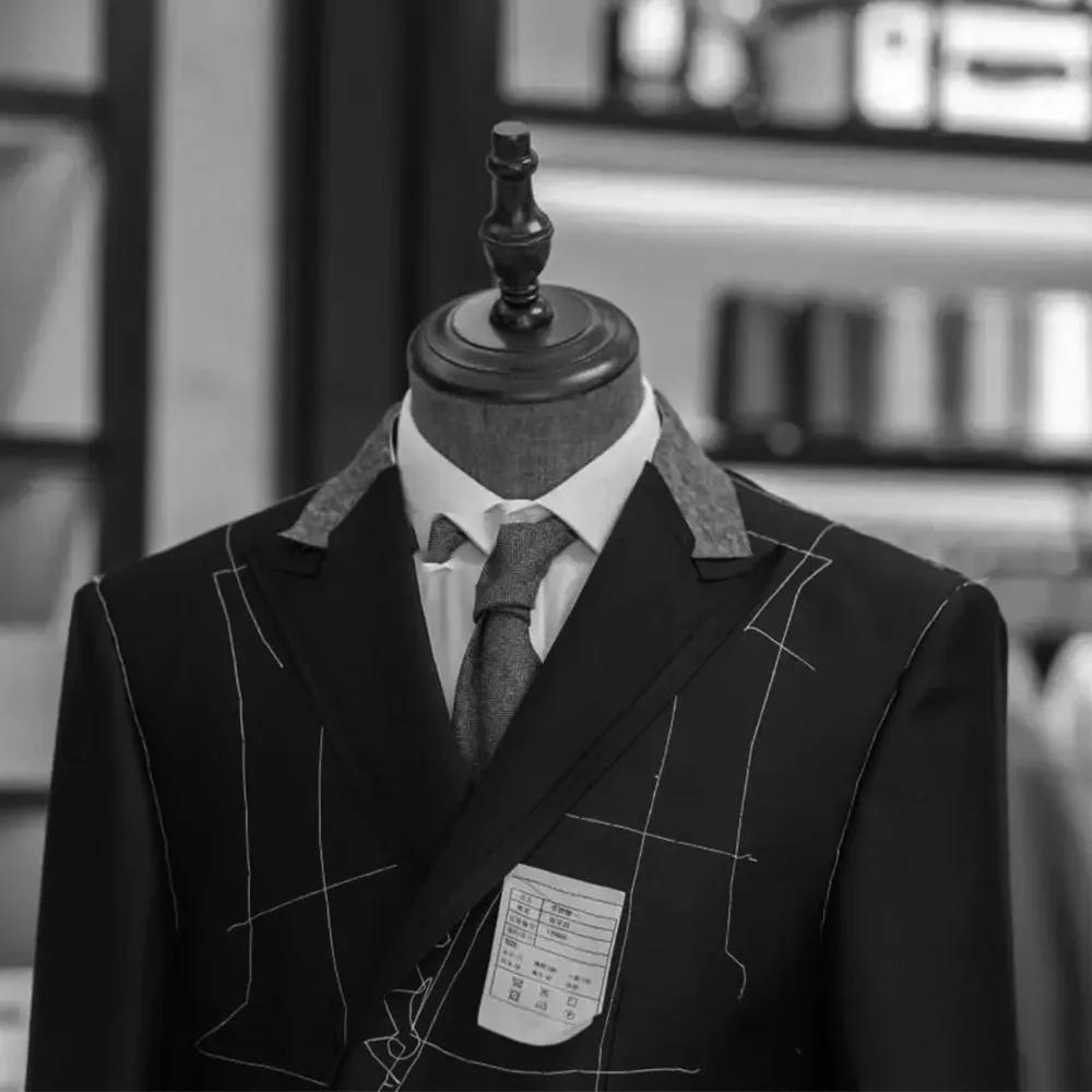 Costume 2 pièces veste + pantalon noir pour hommes