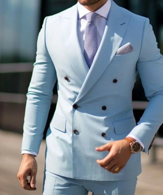 Costumes pour hommes marron de haute qualité Double boutonnage sur mesure