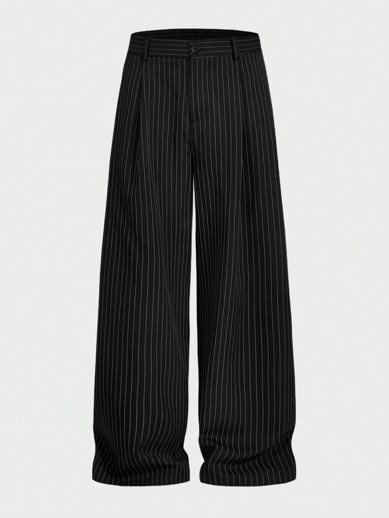 Pantalon de costume rayé décontracté pour hommes