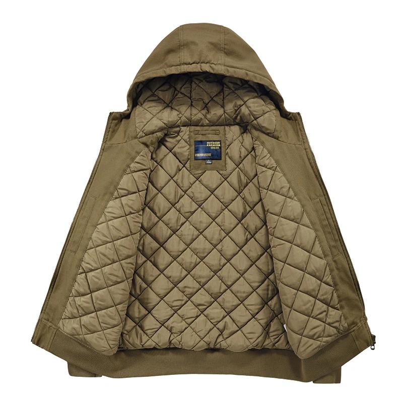 Blouson aviateur militaire en coton à capuche pour hommes