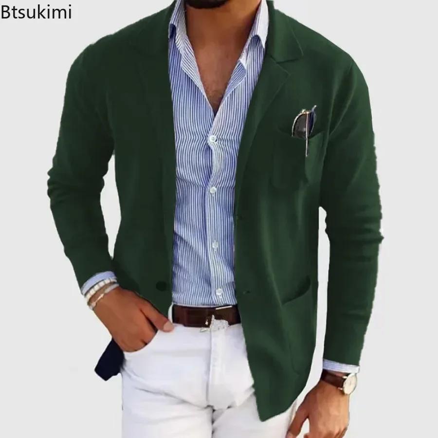 Nouveauté 2026 : Vestes Blazer Homme Tendance Coupe Slim Unie Simple Boutonnage – Manteaux de Costume Décontractés pour Affaires et Mariages