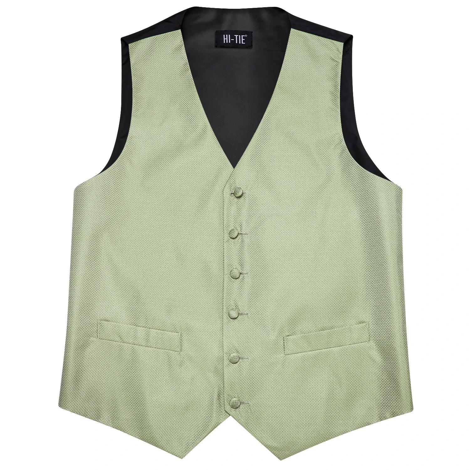 Gilet de costume homme vert sauge uni à motif floral