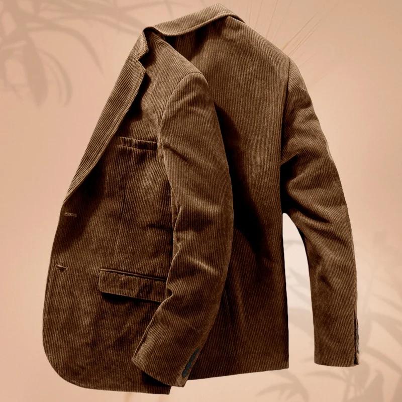 Veste de costume en velours côtelé pour hommes