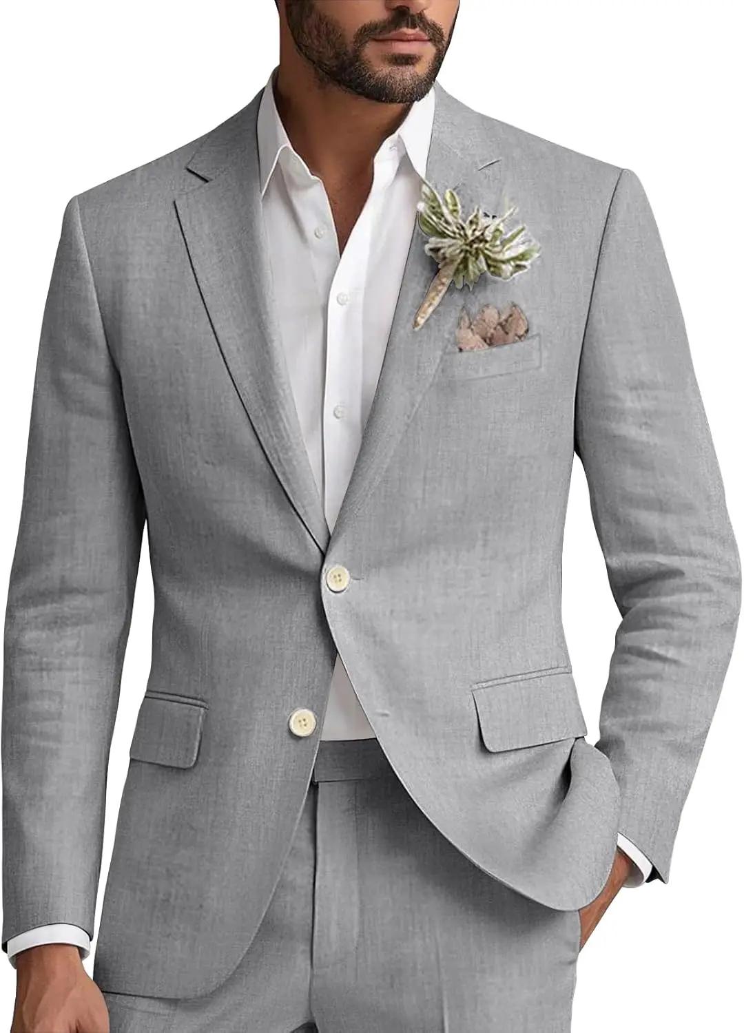 Costume en lin pour homme 2 pièces