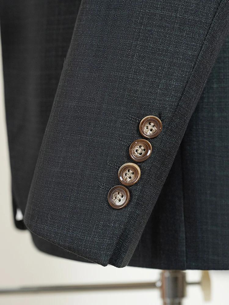 Nouveau costume homme vert foncé slim fit à un bouton