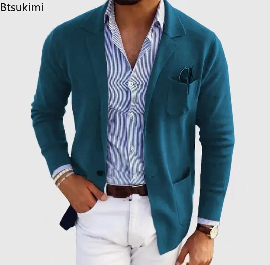 Nouveauté 2026 : Vestes Blazer Homme Tendance Coupe Slim Unie Simple Boutonnage – Manteaux de Costume Décontractés pour Affaires et Mariages
