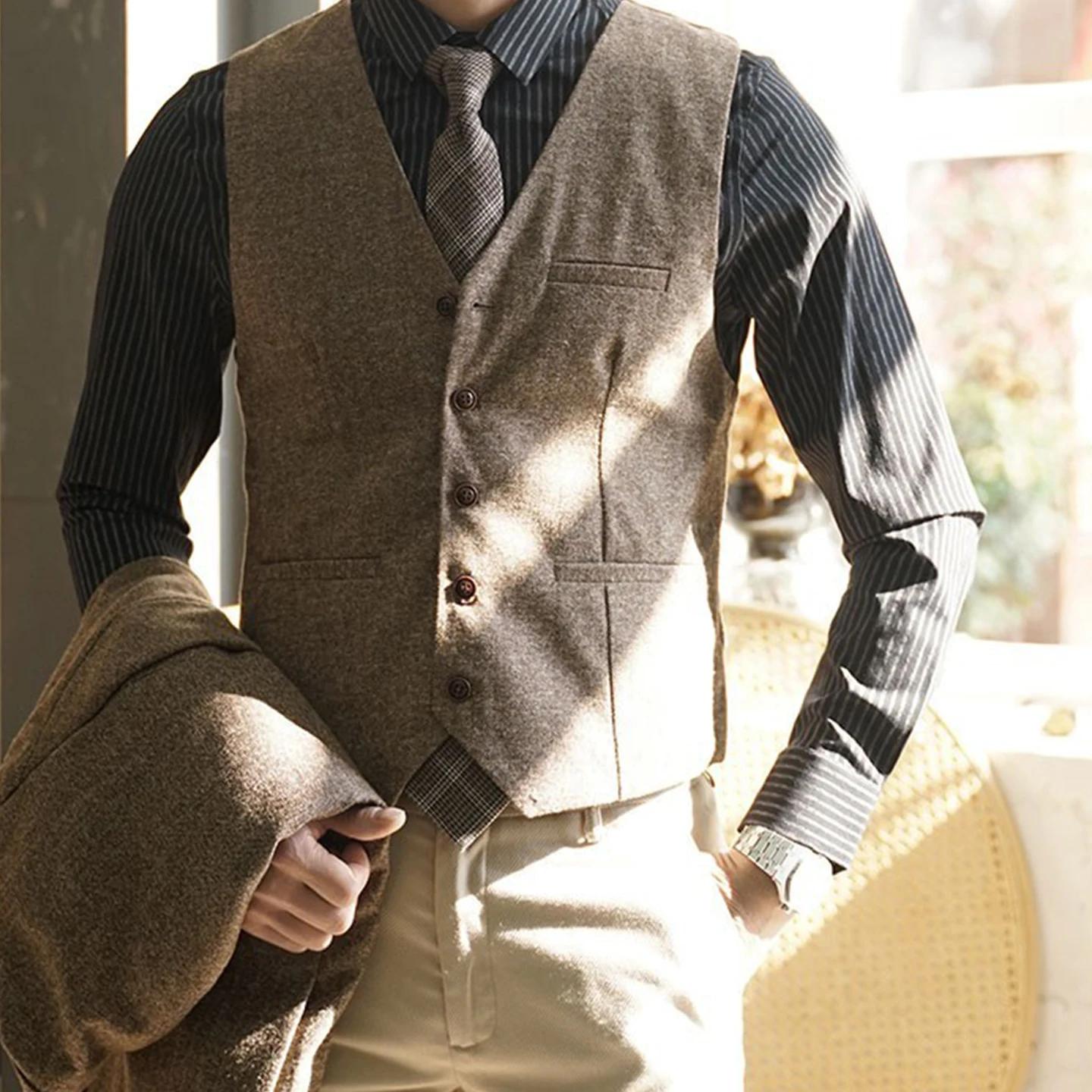 Gilet de costume rétro britannique pour hommes