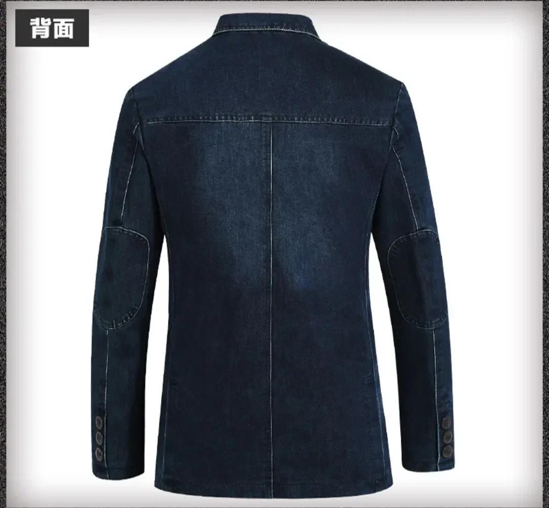 Blazers hommes veste en jean costumes manteaux simple boutonnage col rabattu manches longues décontracté manteau régulier bouton Blazer vestes