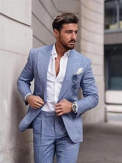 Costume en lin pour hommes pour mariage sur la plage