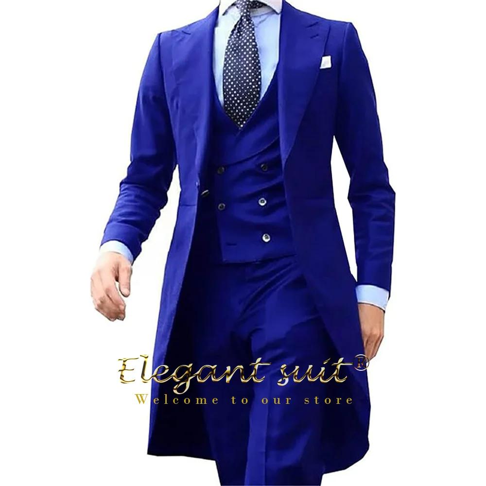 Costume 3 pièces pour homme bleu roi