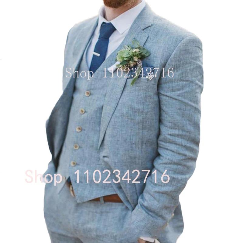 Costume zones me 3 pièces en lin pour hommes