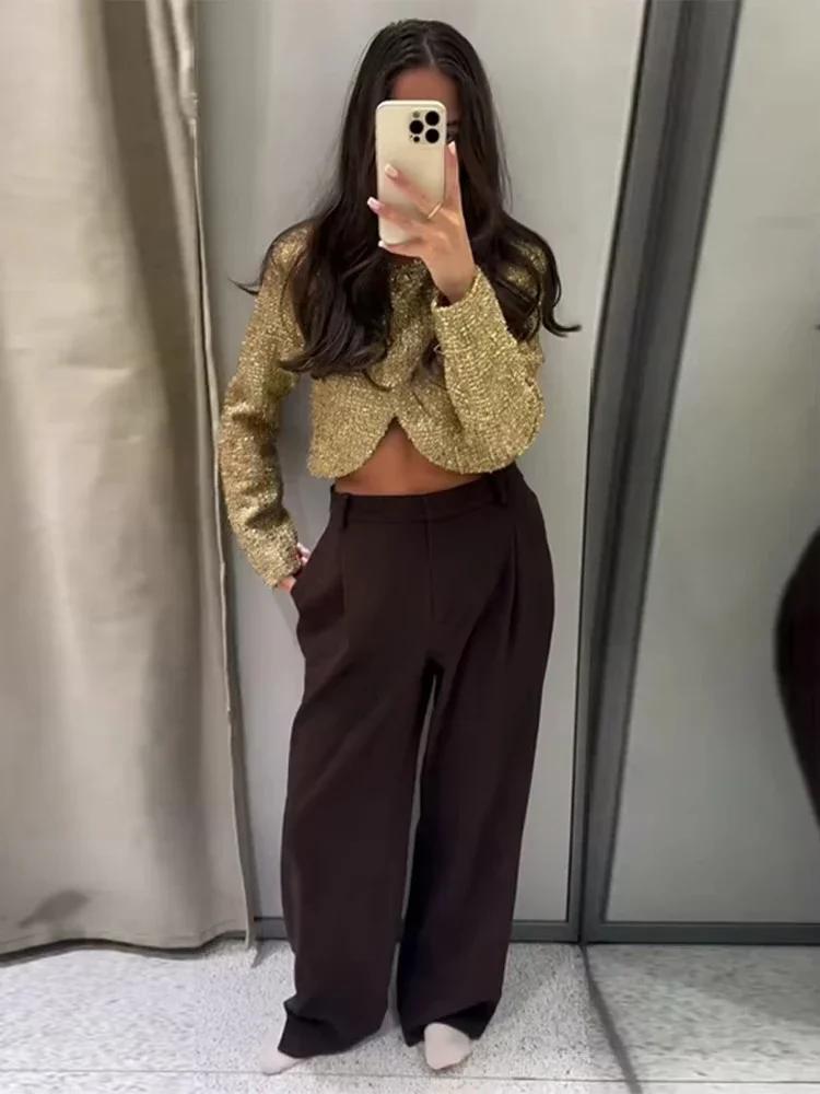 Veste Chic en fil métallique de Style Tweed
