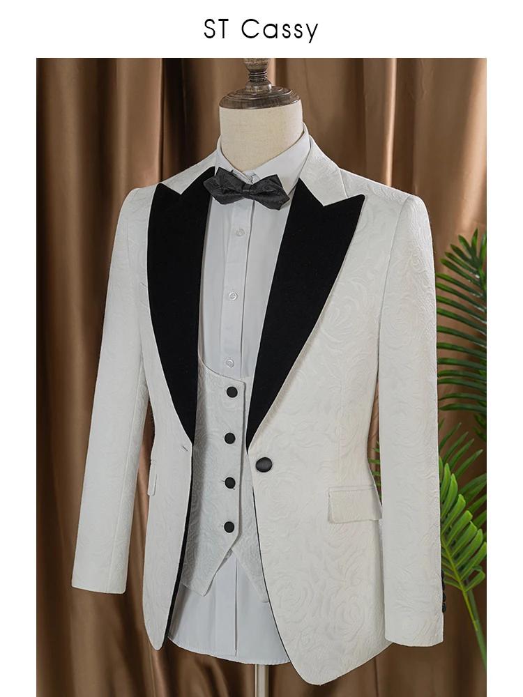 Ensemble de costume de mariage pour marié 3 pièces (veste + gilet + pantalon) de haute qualité