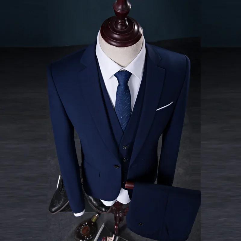 Slim Fit trois pièces hommes costume de mariage ensemble offre spéciale de la saison nouveau Style garçons d'honneur
